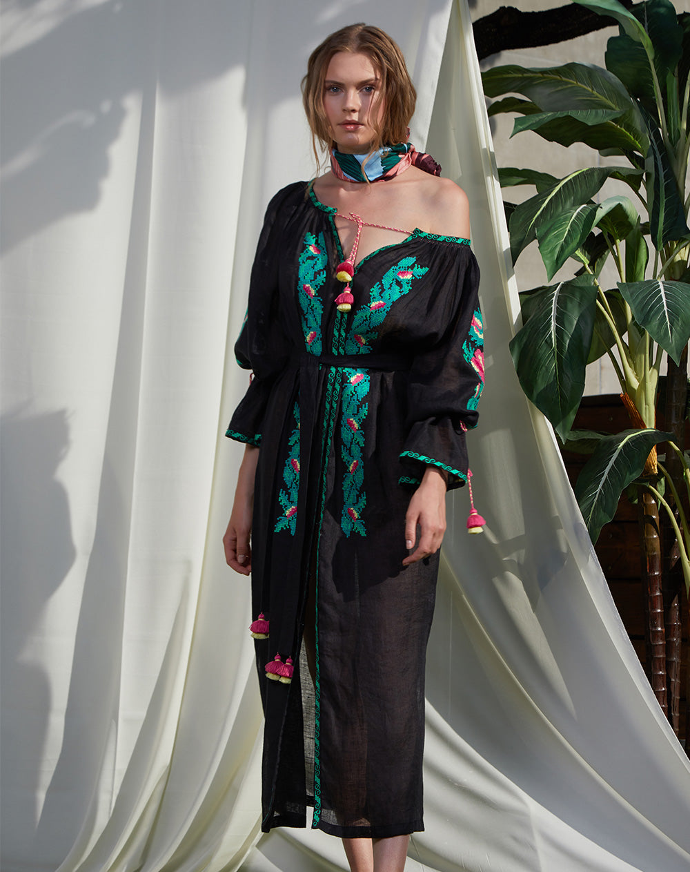 Claire Maxi Black Tunic FOBERINI