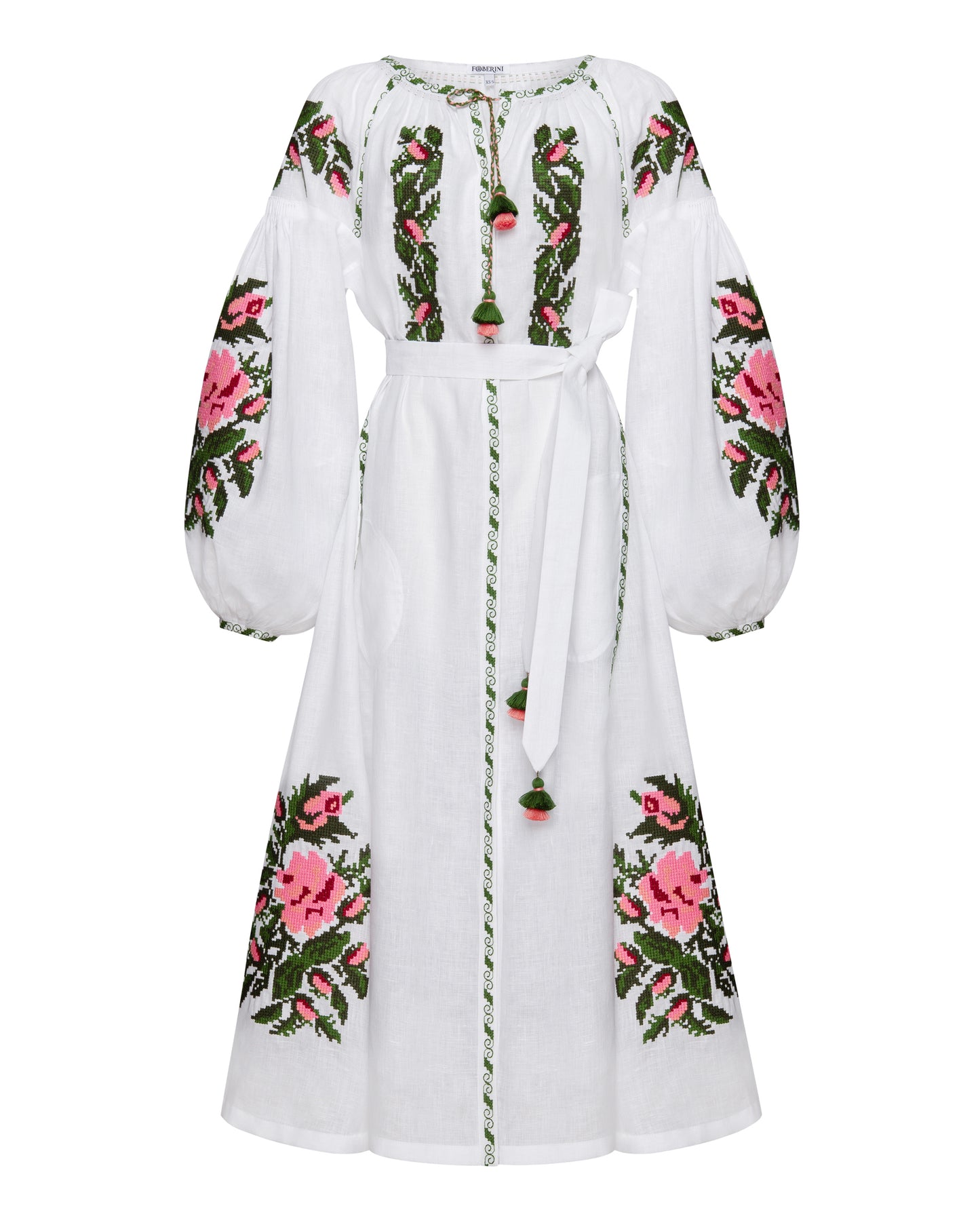 Claire Chic White Midi Dress FOBERINI