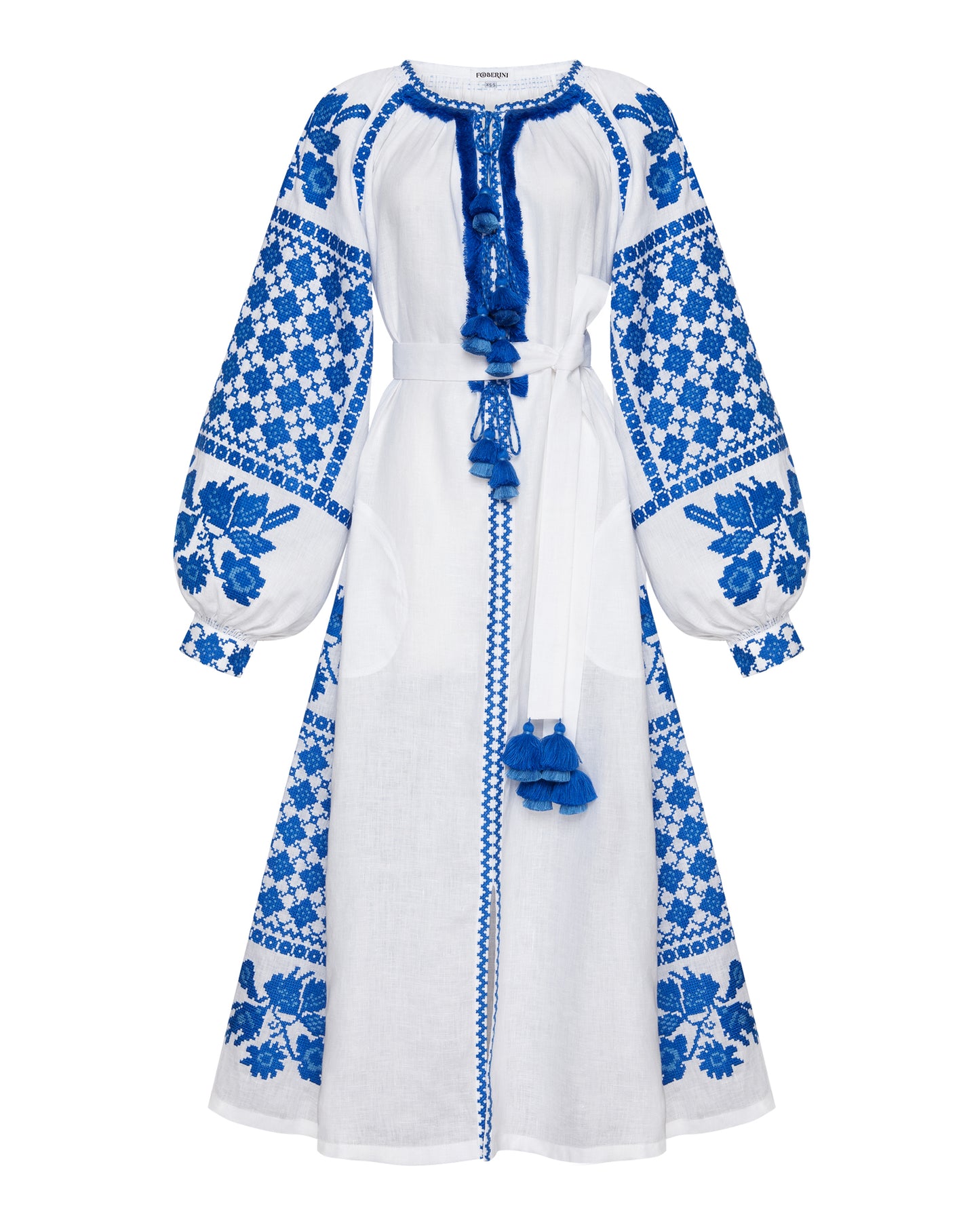 Gold White Midi Dress FOBERINI
