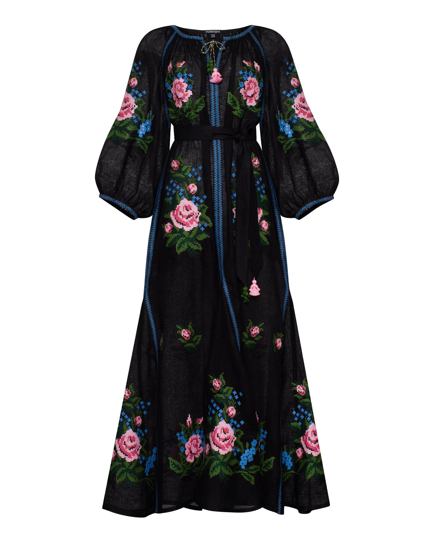 Evelina Black Maxi Dress FOBERINI