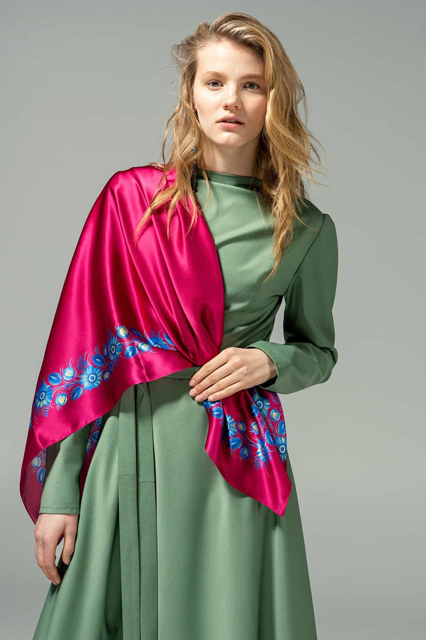 Silk Square Scarf Infinite Love OLIZ