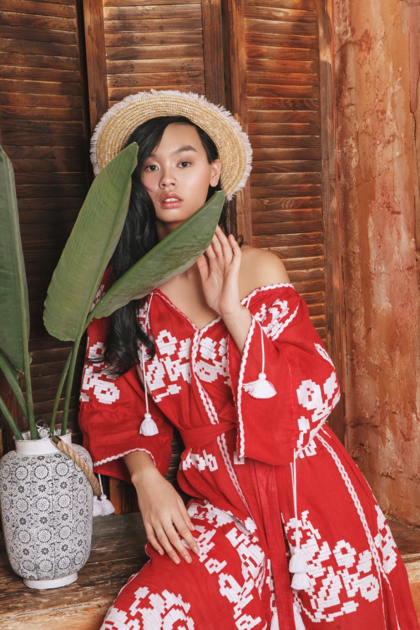 Red Sea Red Maxi Dress FOBERINI
