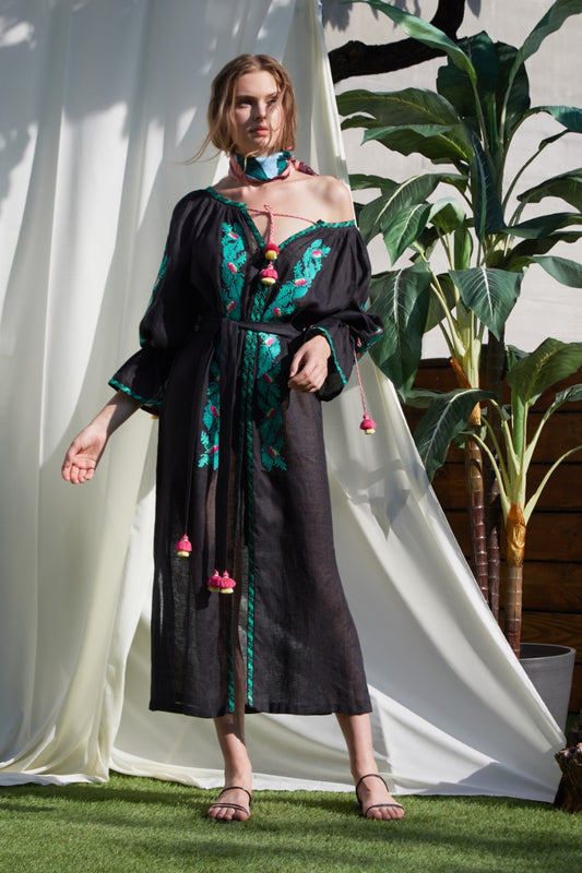Claire Maxi Black Tunic FOBERINI