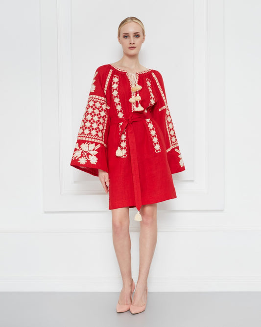 Zoryana Red Mini Tunic FOBERINI