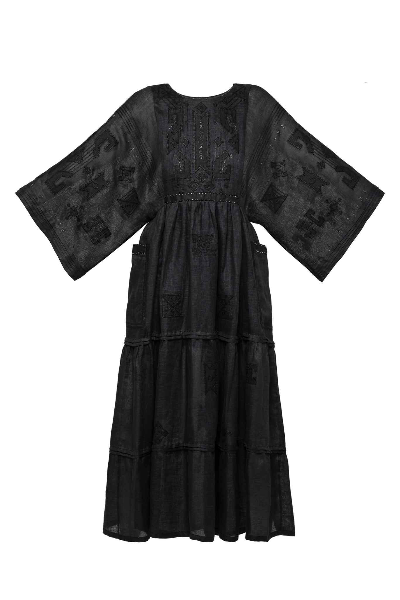 BRAILLE LONG DRESS IN BLACK My Sleeping Gypsy