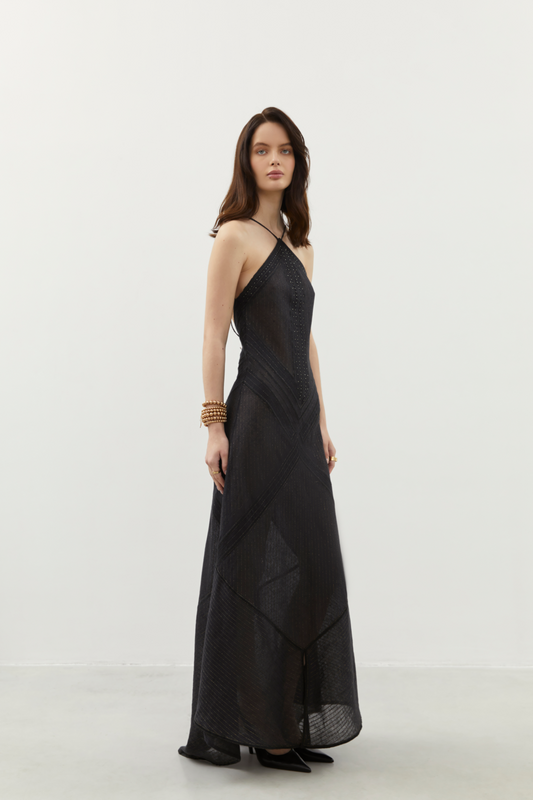 RAIN PRAYER LONG SARAFAN IN BLACK
 My Sleeping Gypsy