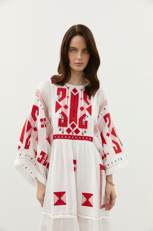 BRAILLE LONG DRESS IN WHITE My Sleeping Gypsy