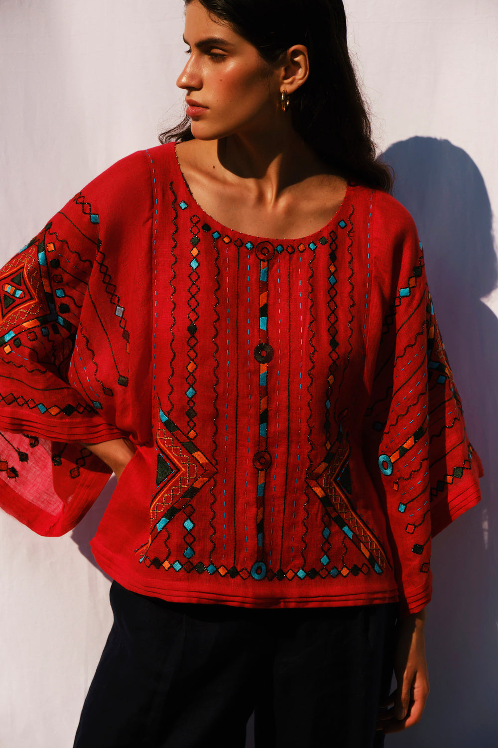 RAIN PRAYER BLOUSE IN RED My Sleeping Gypsy