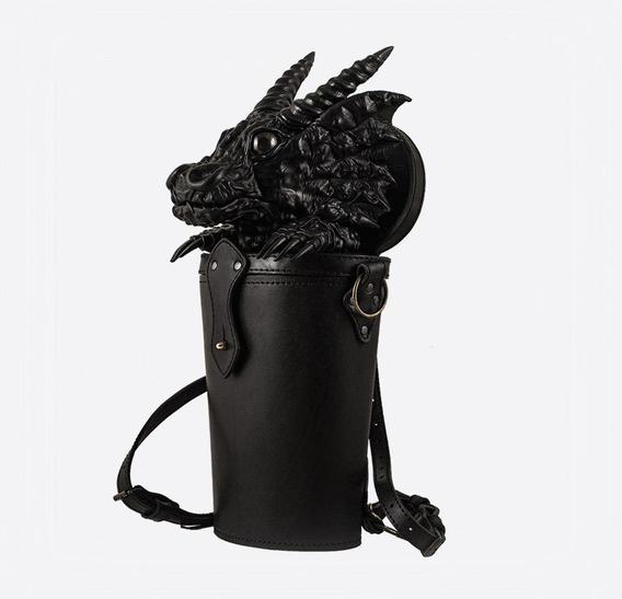 Black Dragon in Trunk Leather Bag-Backpack Bob Basset