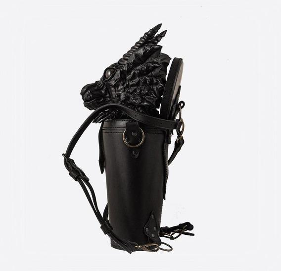 Black Dragon in Trunk Leather Bag-Backpack Bob Basset