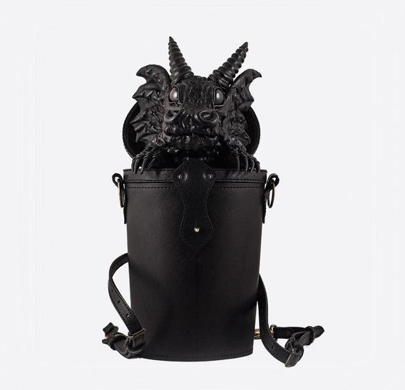 Black Dragon in Trunk Leather Bag-Backpack Bob Basset