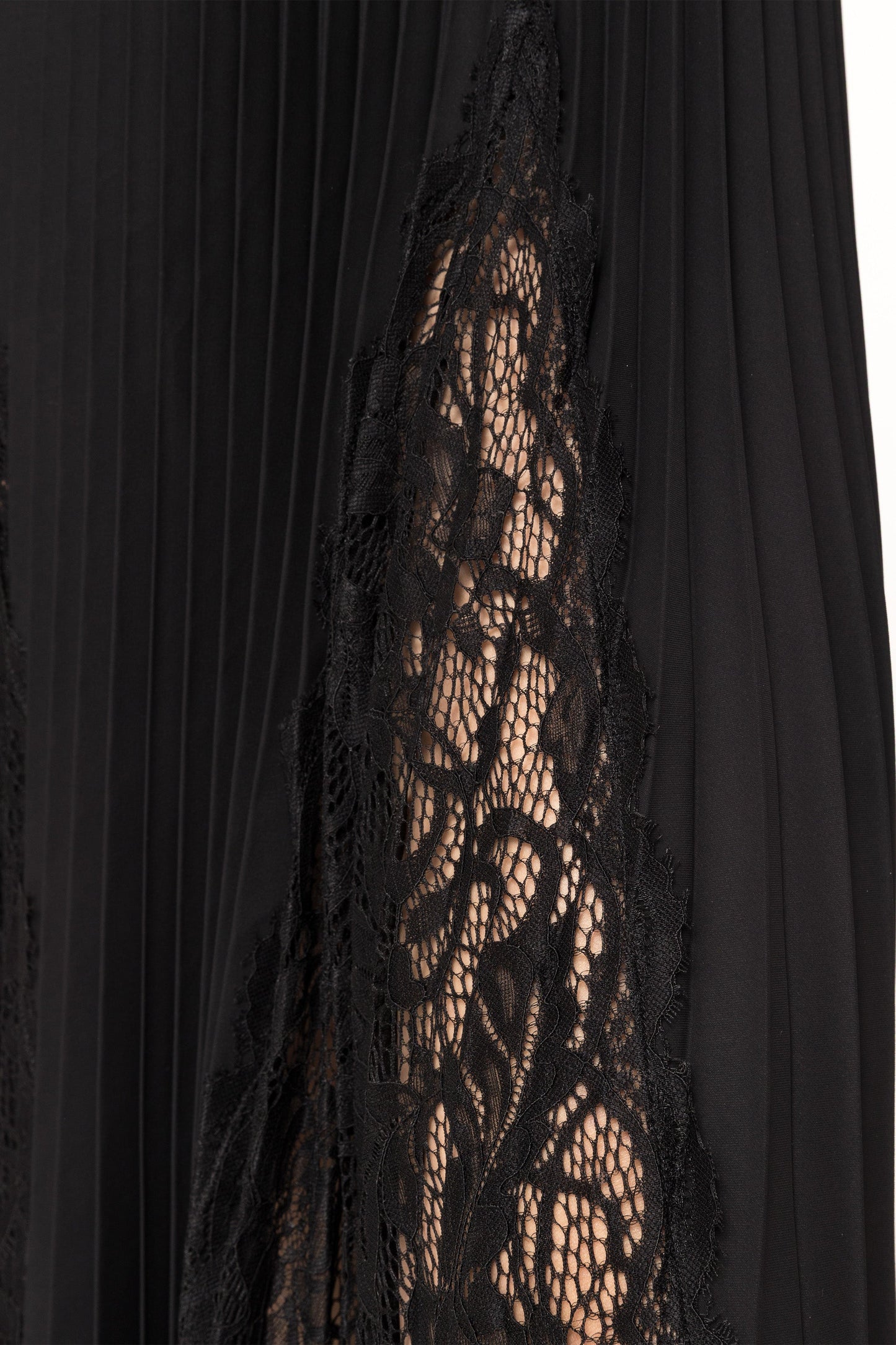 Lace insert pleated midi dress - RS15538 NISSA