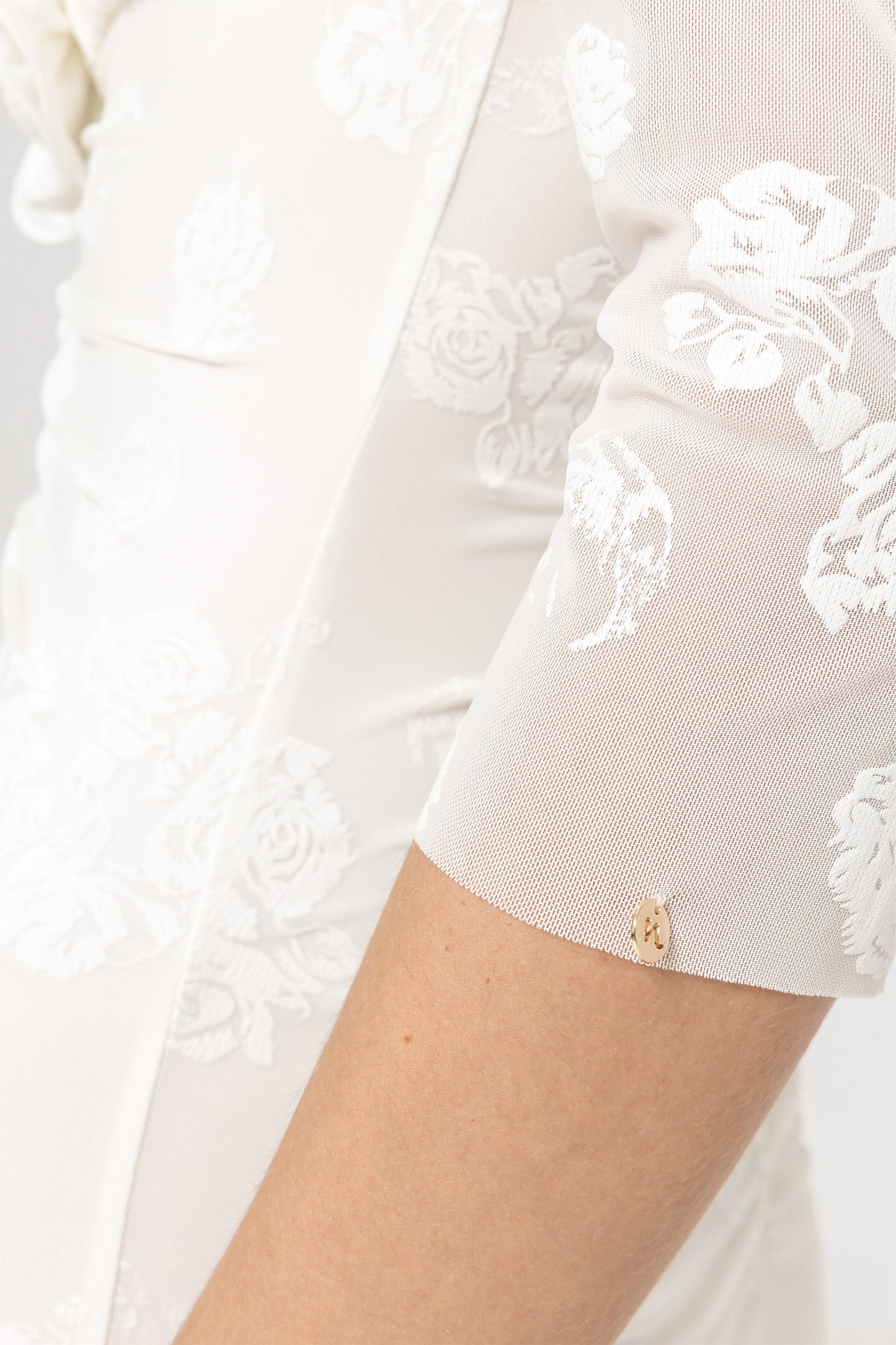 Floral-appliqué mesh dress - RS15654 NISSA