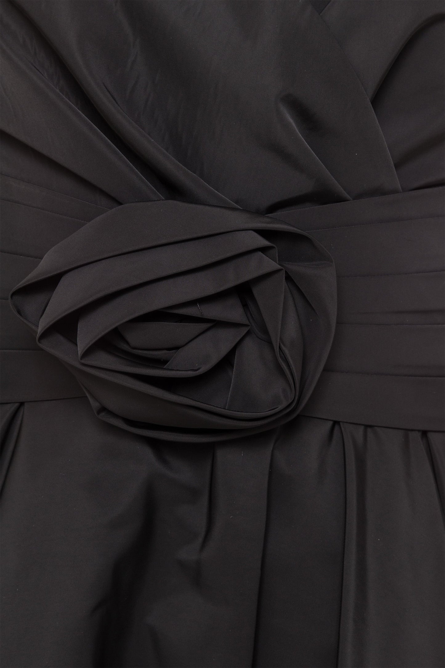 Floral-appliqué taffeta midi dress - RS15683 black NISSA