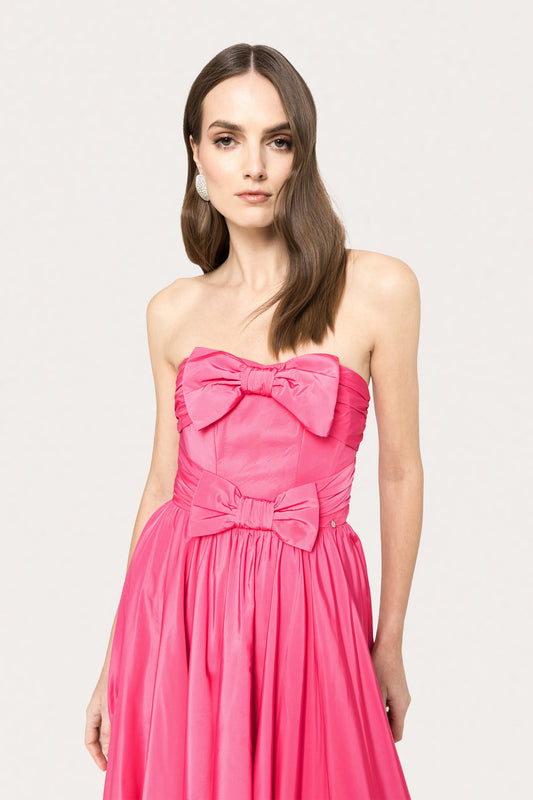 Bow-detail taffeta maxi dress - RS15625 NISSA