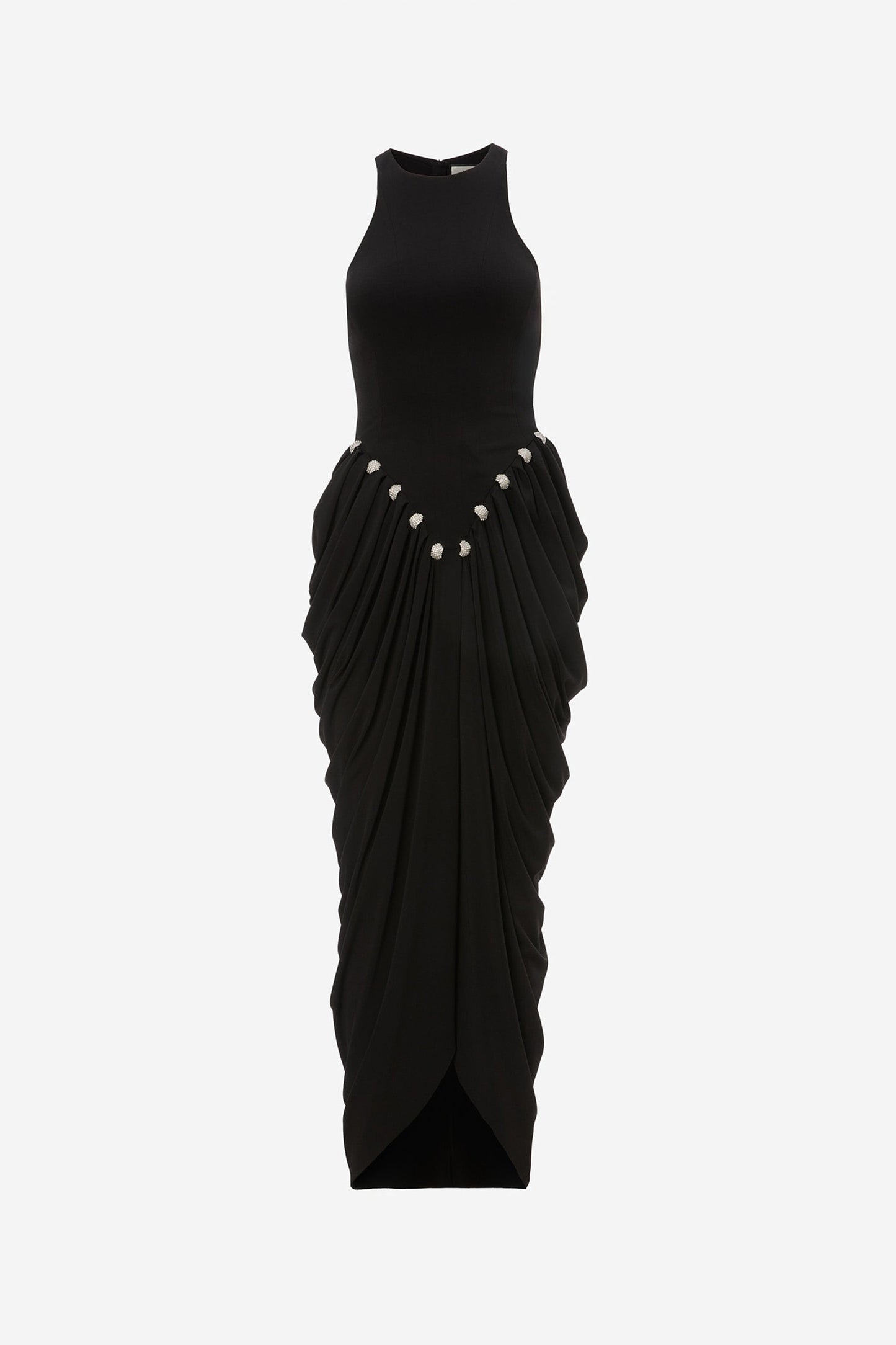 Draped halterneck jersey dress NISSA