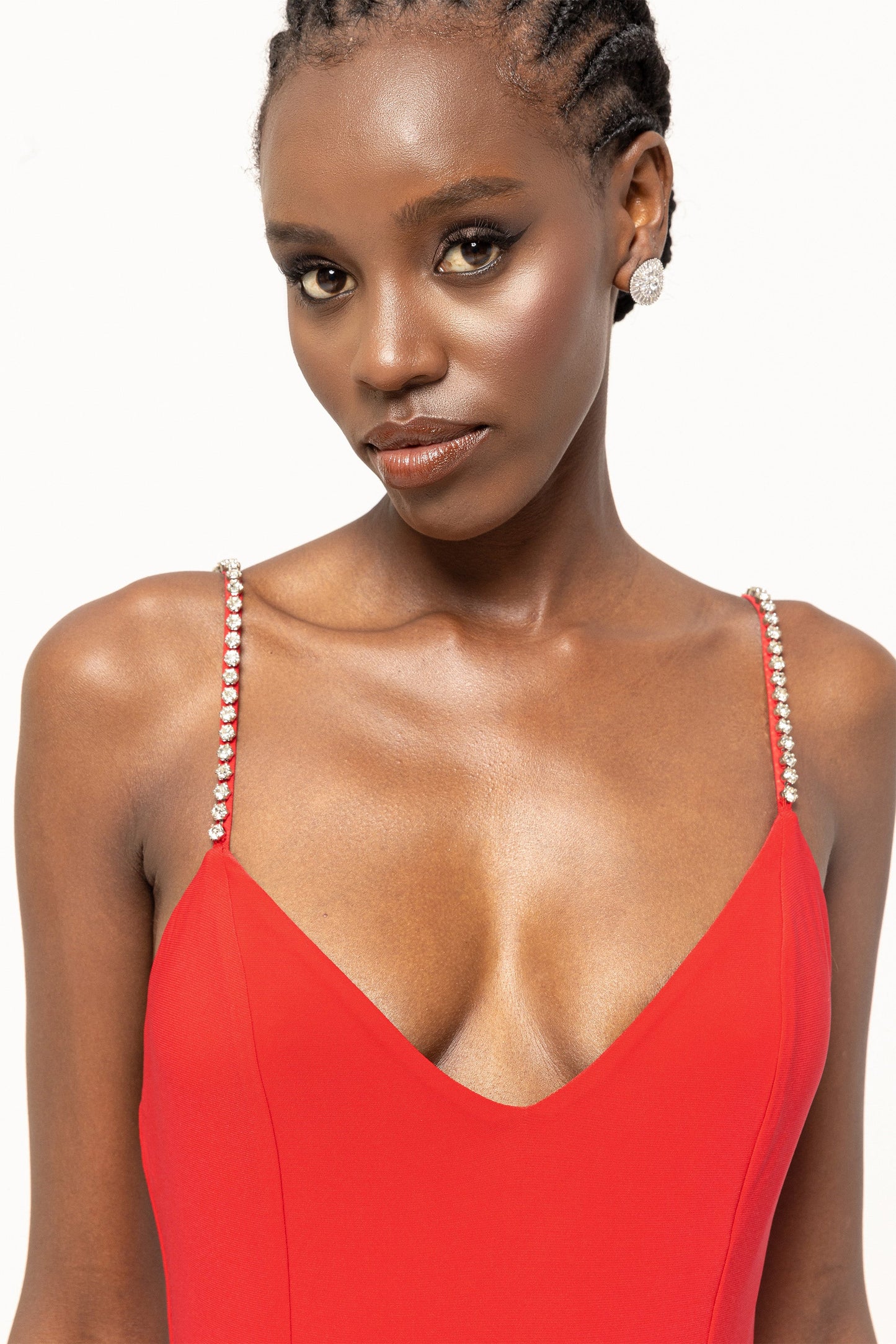 Ruffle-detailing chiffon maxi dress NISSA