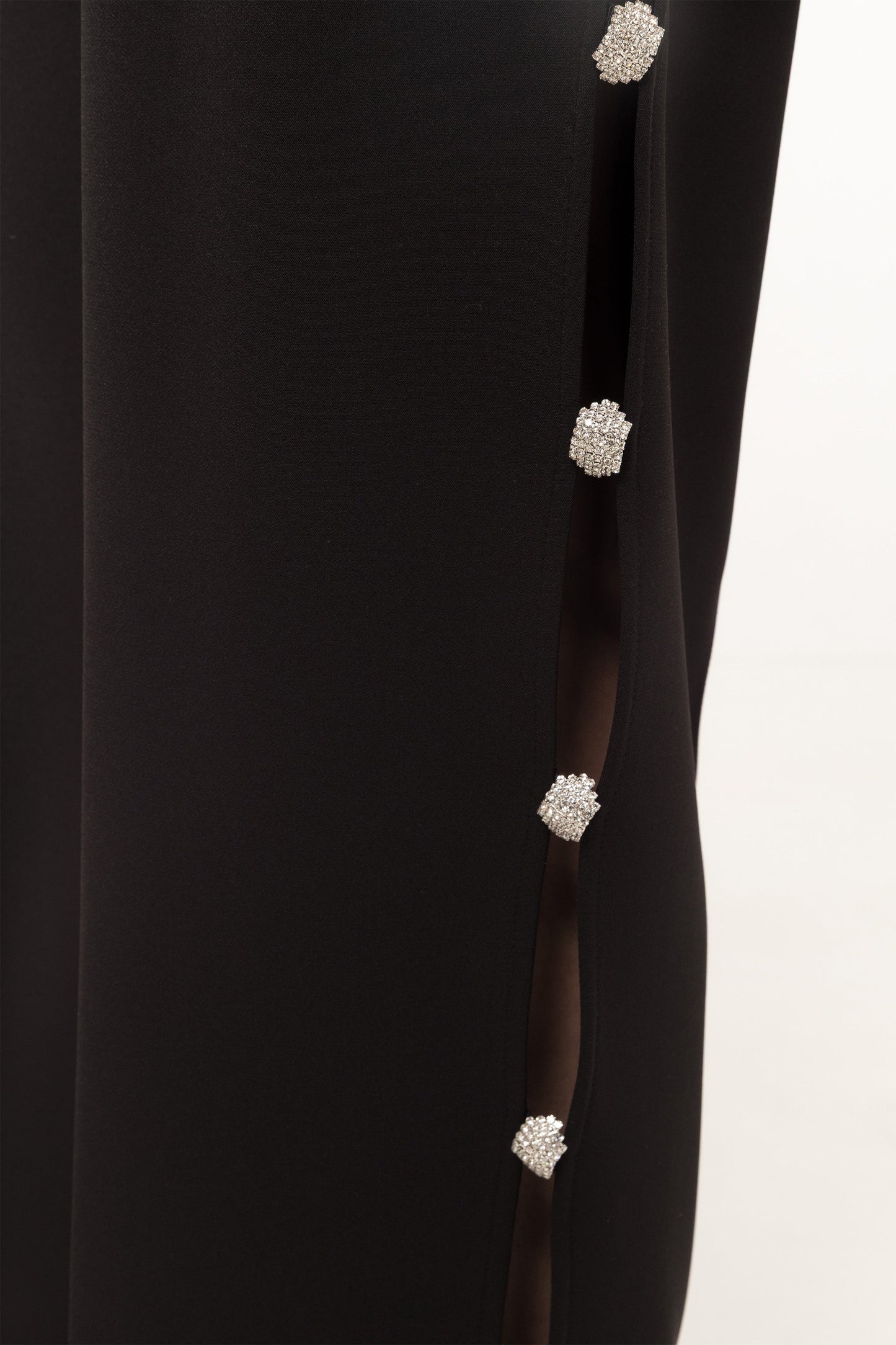 High rise side-slit black pants NISSA