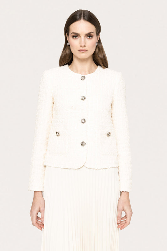 Bouclé suit jacket - J15577 off white NISSA