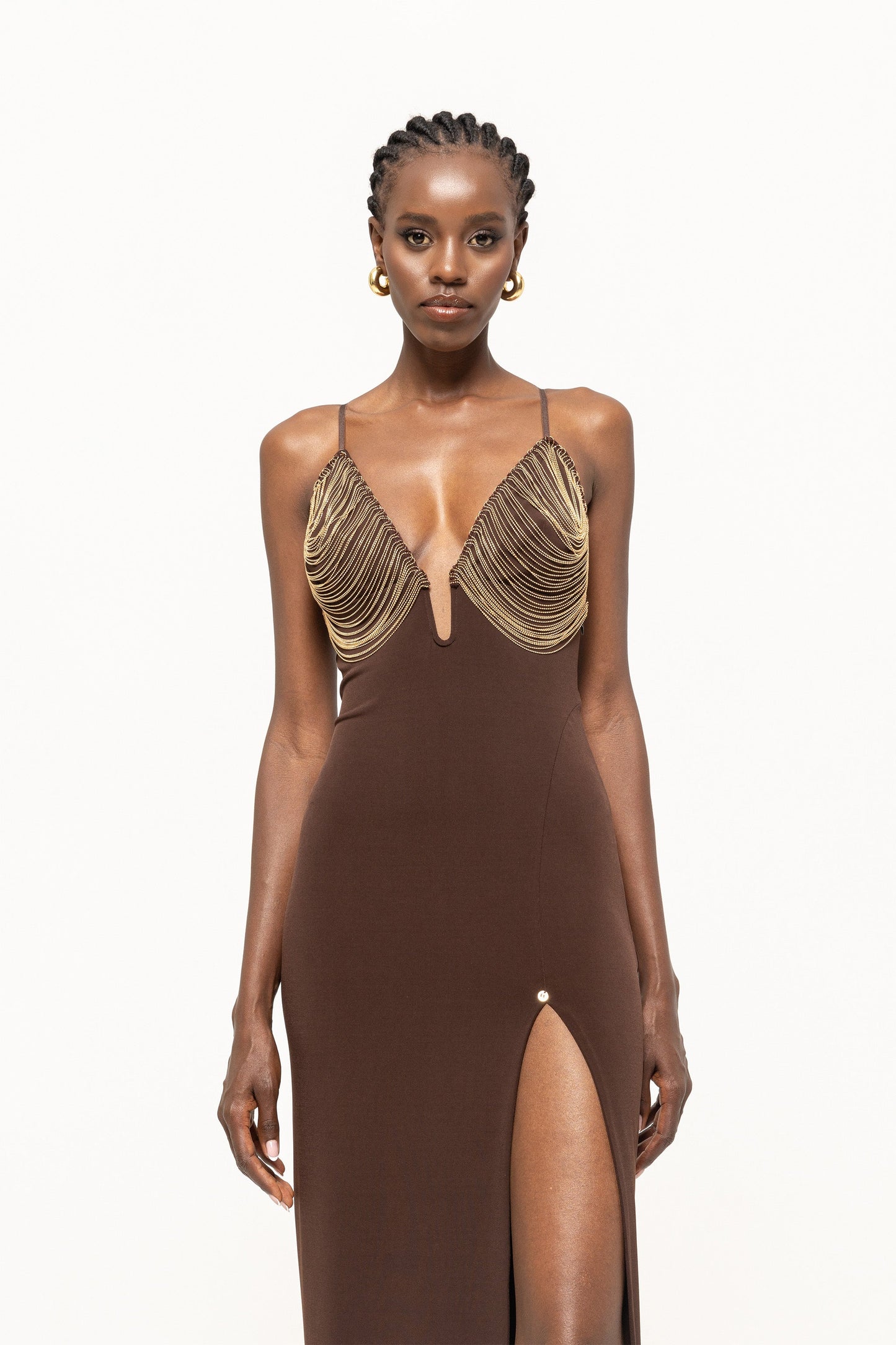 Fringe-detail maxi dress NISSA