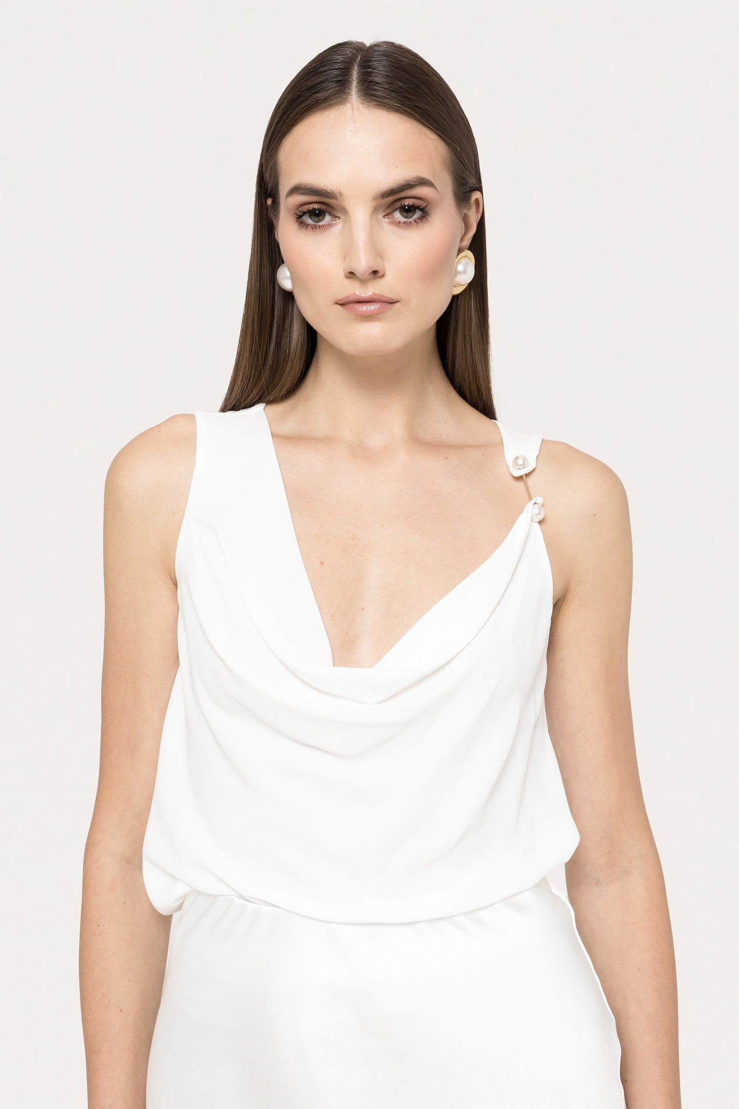Pearl-detail sleeveless top NISSA
