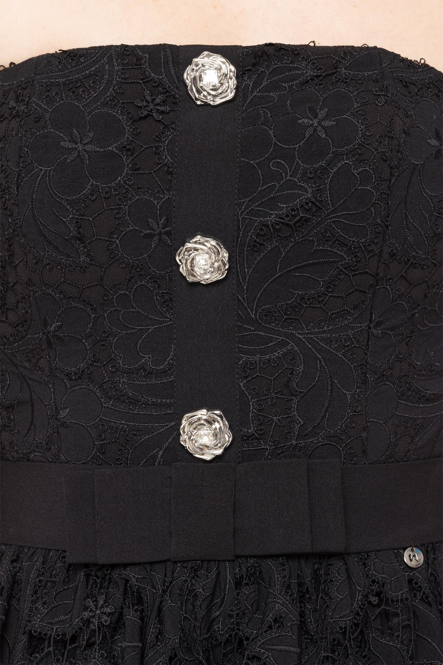 Corset-style strapless lace dress NISSA
