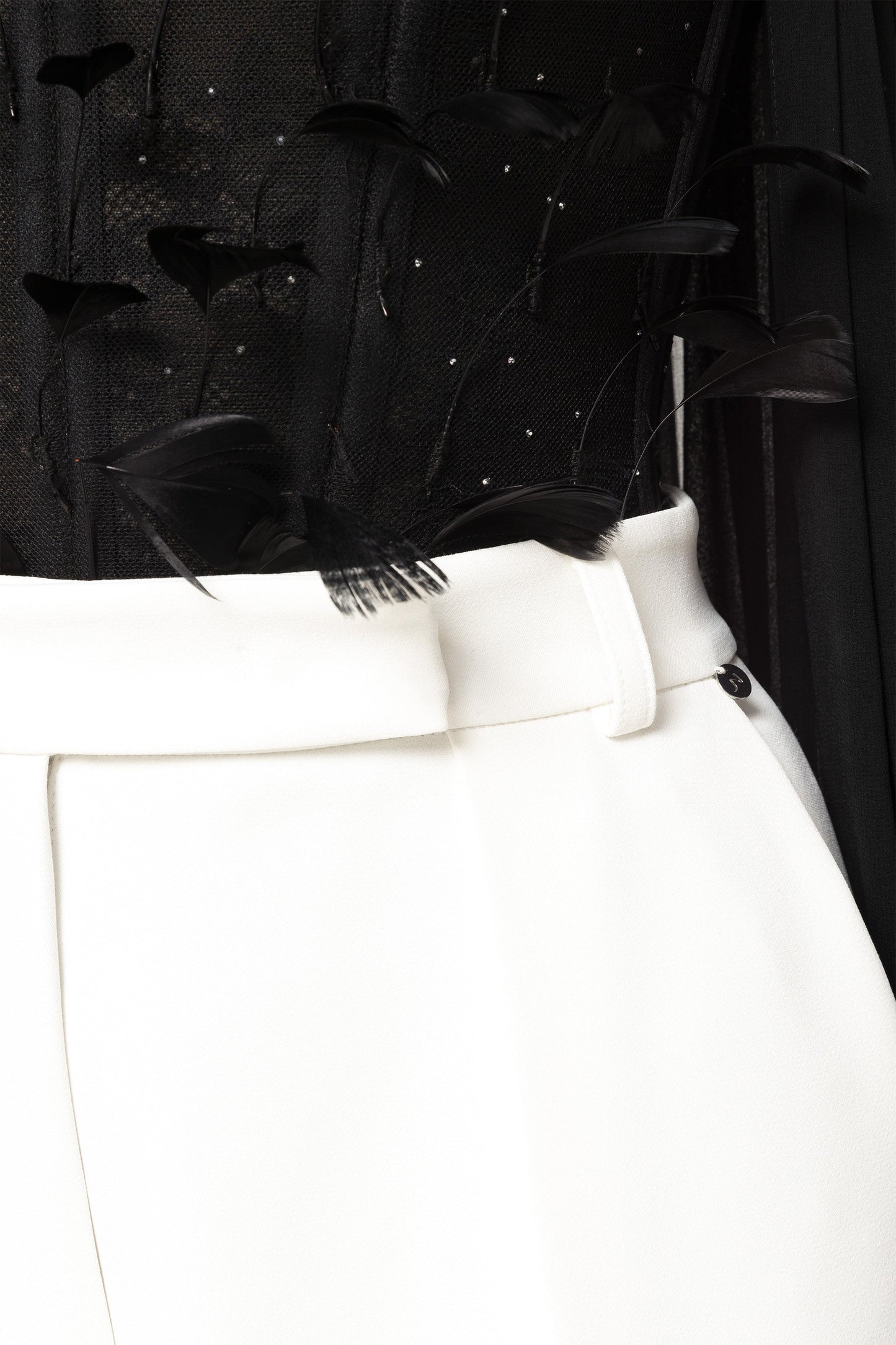 Crystal-detail high-rise pants NISSA