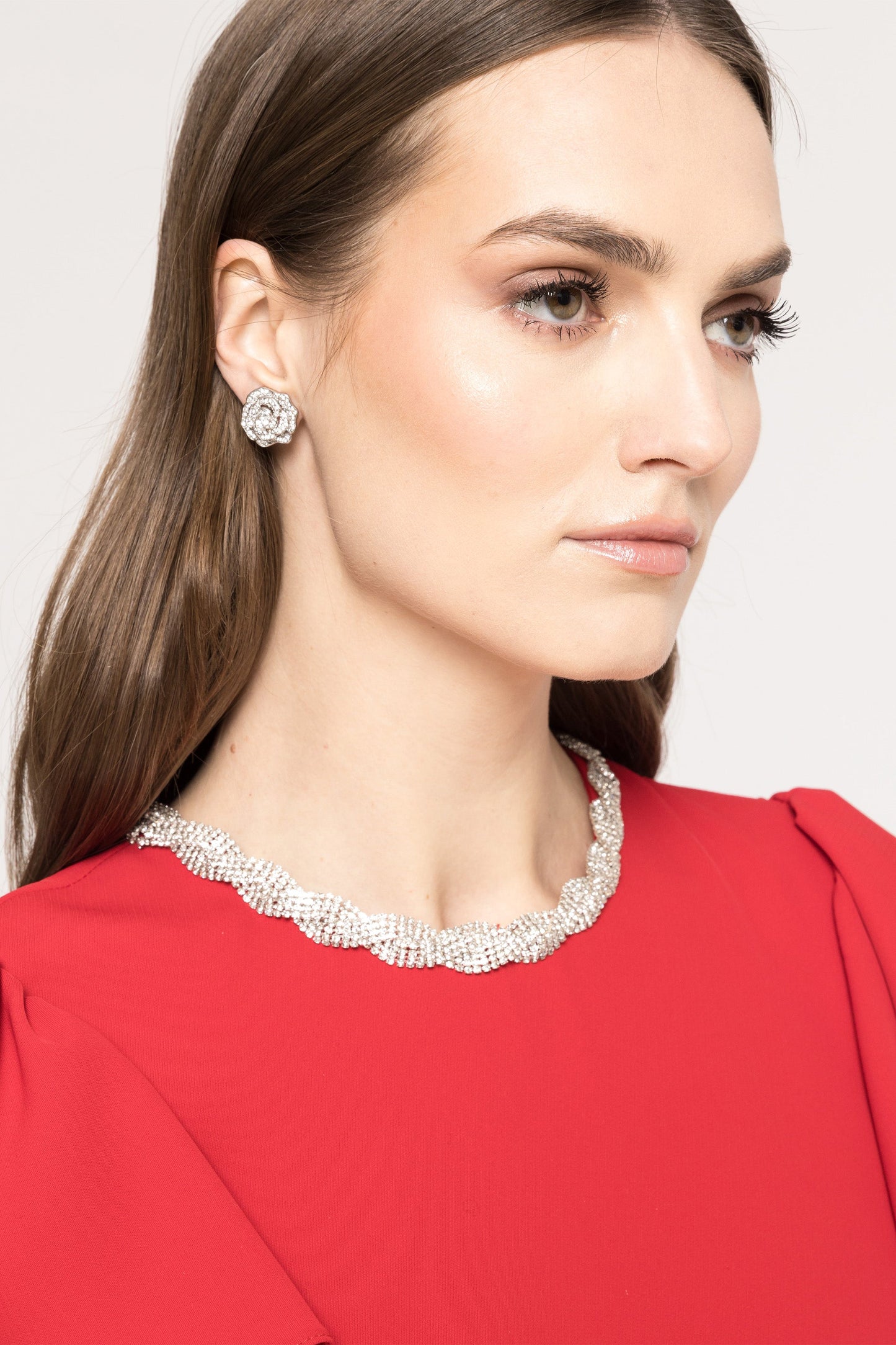 Crystal-embellished pleated dress - RS14881 NISSA