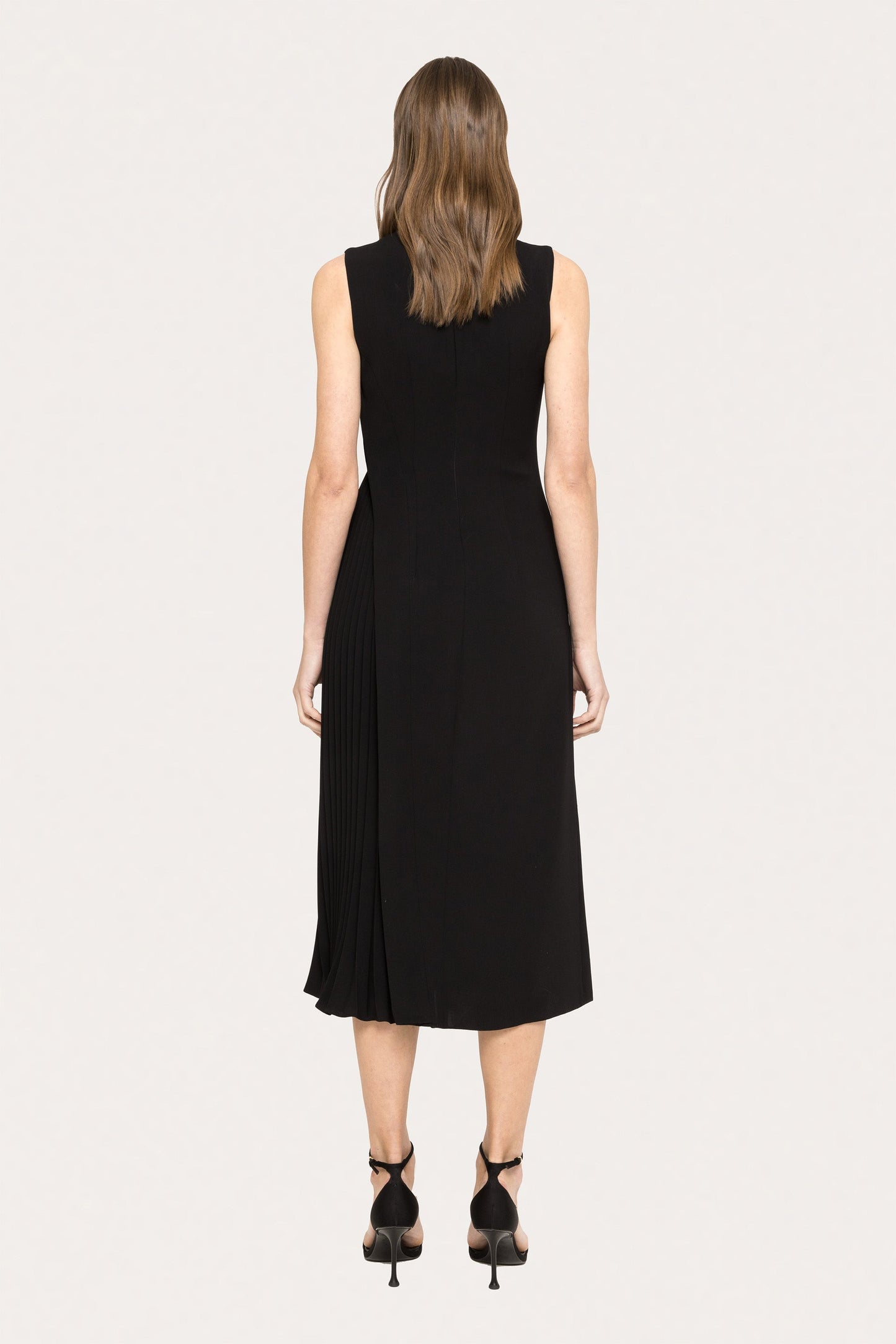 Floral-appliqué midi dress - RC15688 black NISSA