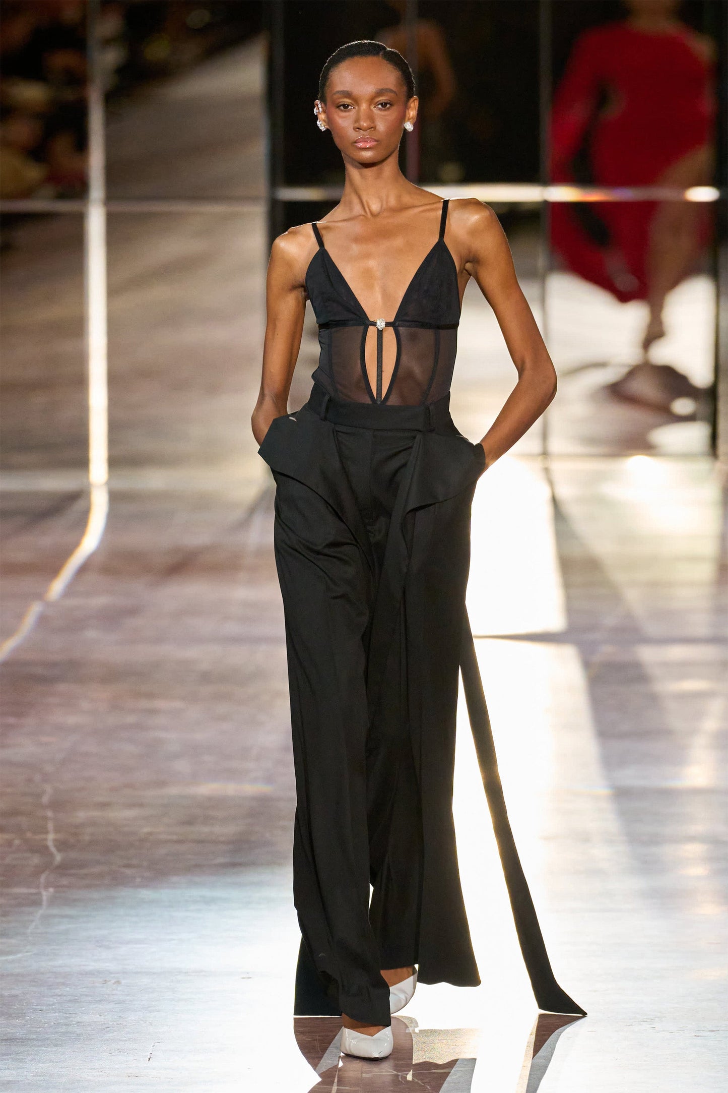 Ruffled high-rise pants NISSA