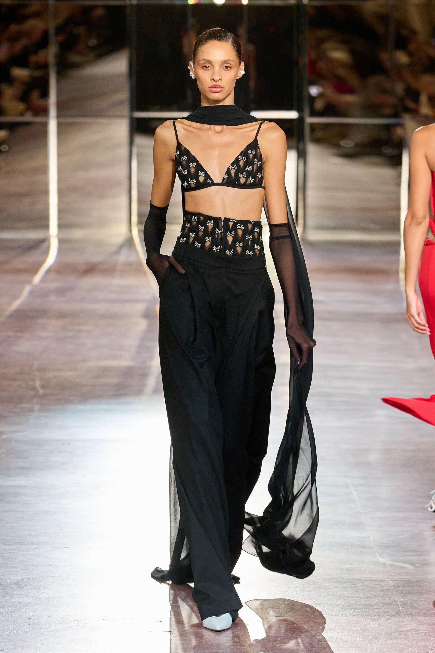 Handmade-embellishments tulle waist belt NISSA