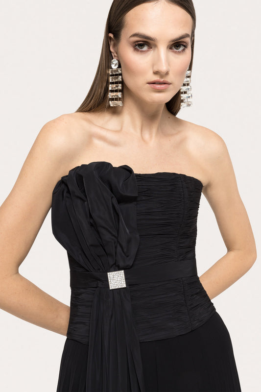 Taffeta sleeveless corset top NISSA