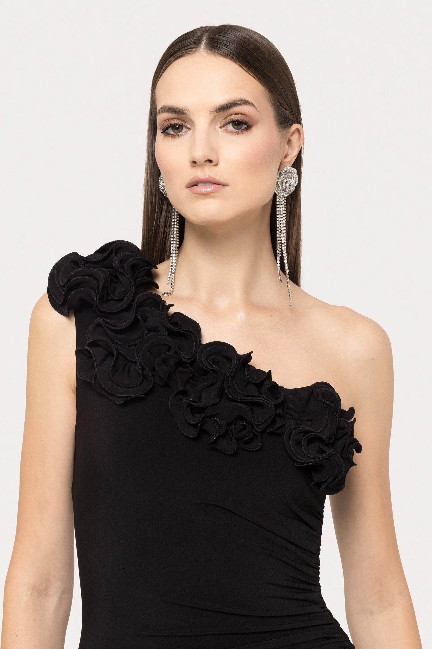 Floral-appliqué jersey maxi dress NISSA