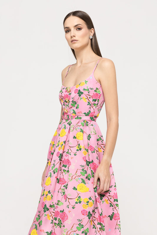 Belted viscose midi dress - RC15828 NISSA