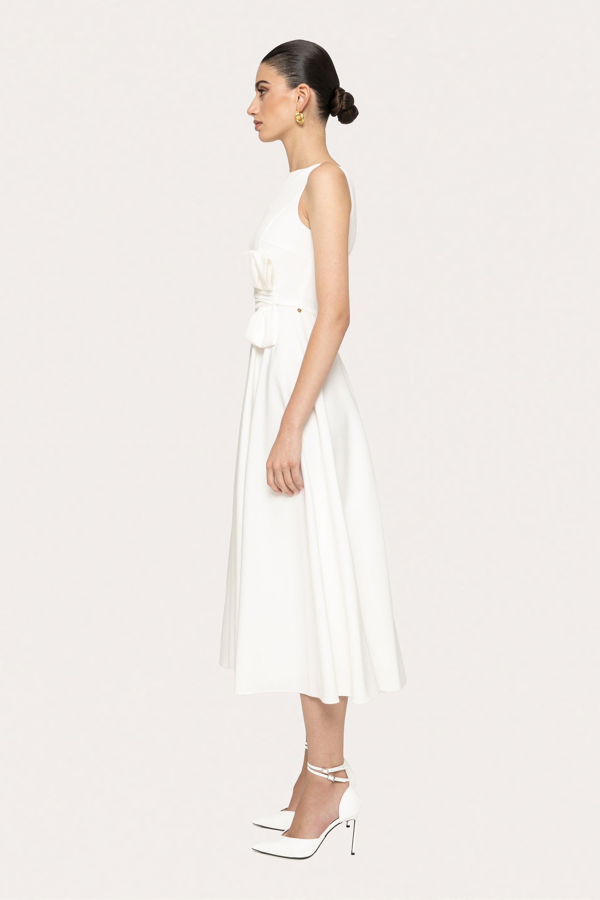 Bow-detail midi dress