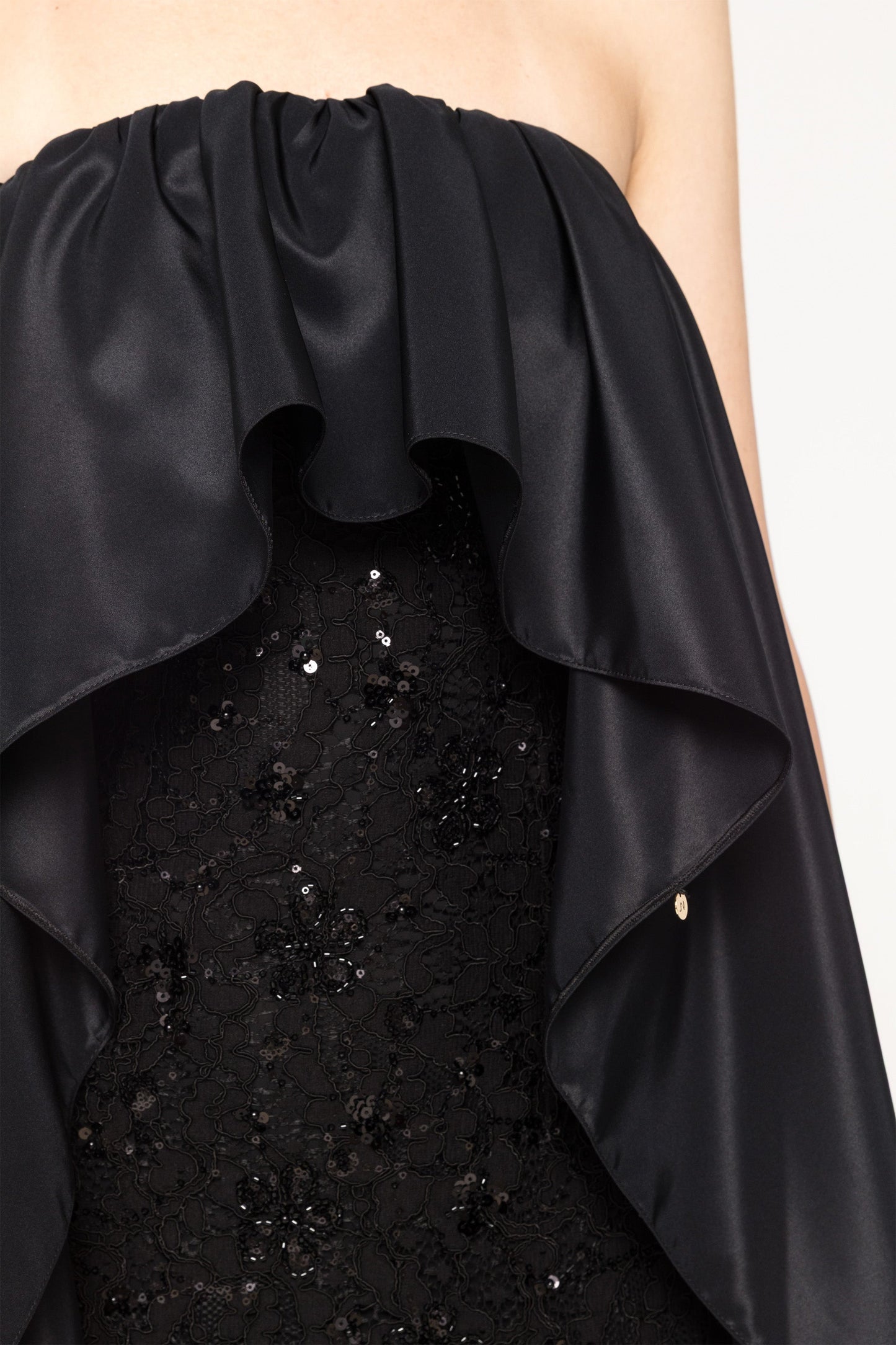Taffeta cape lace gown NISSA