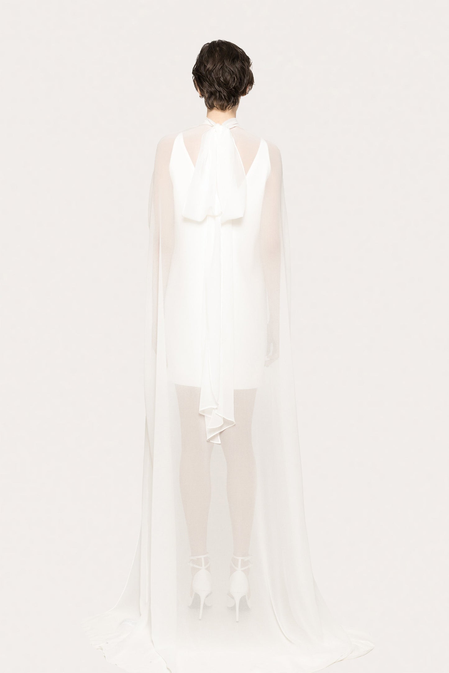 Cape-style backless mini dress - RRS15942 NISSA