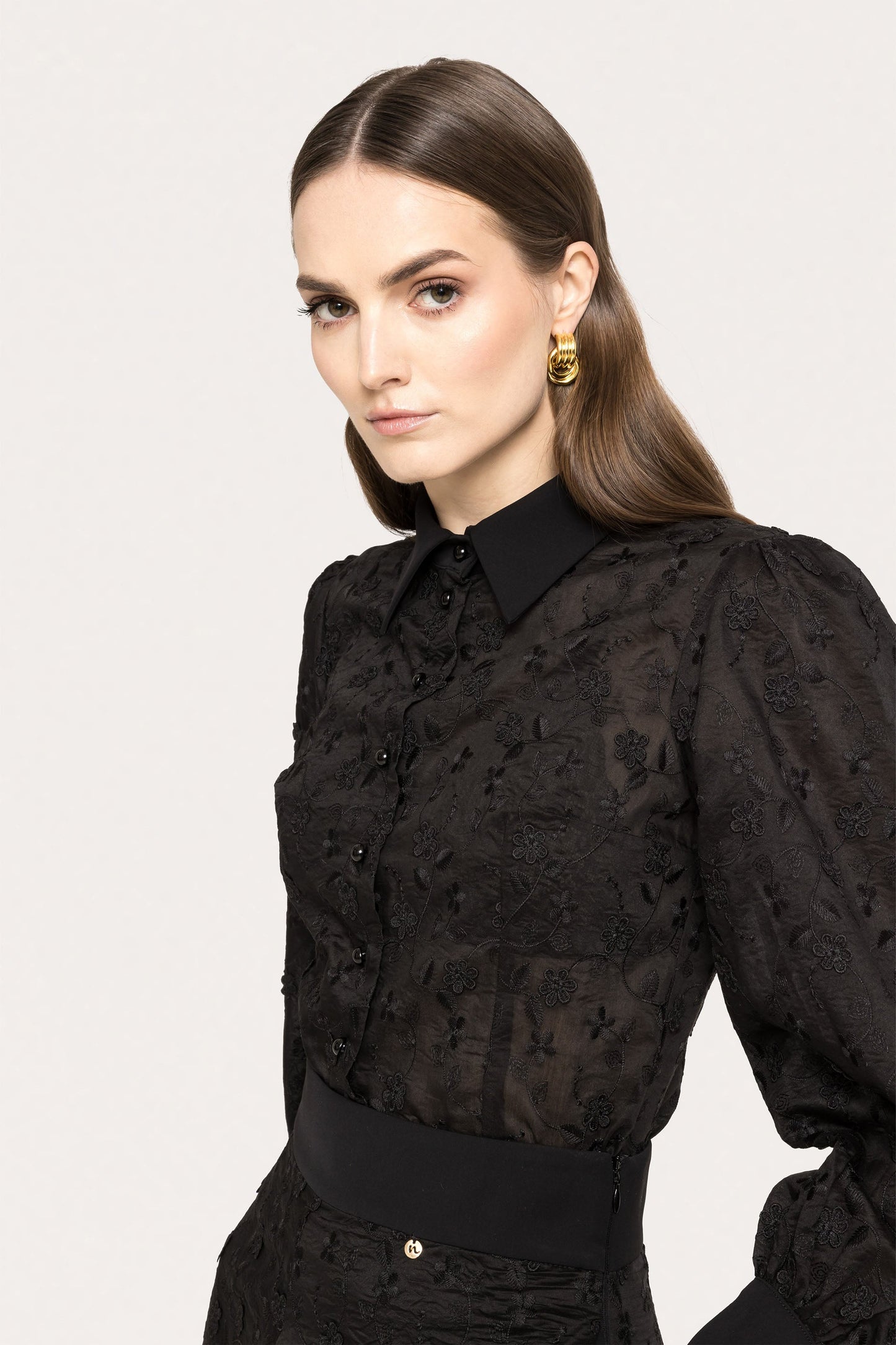 Embroidered lyocell shirt NISSA