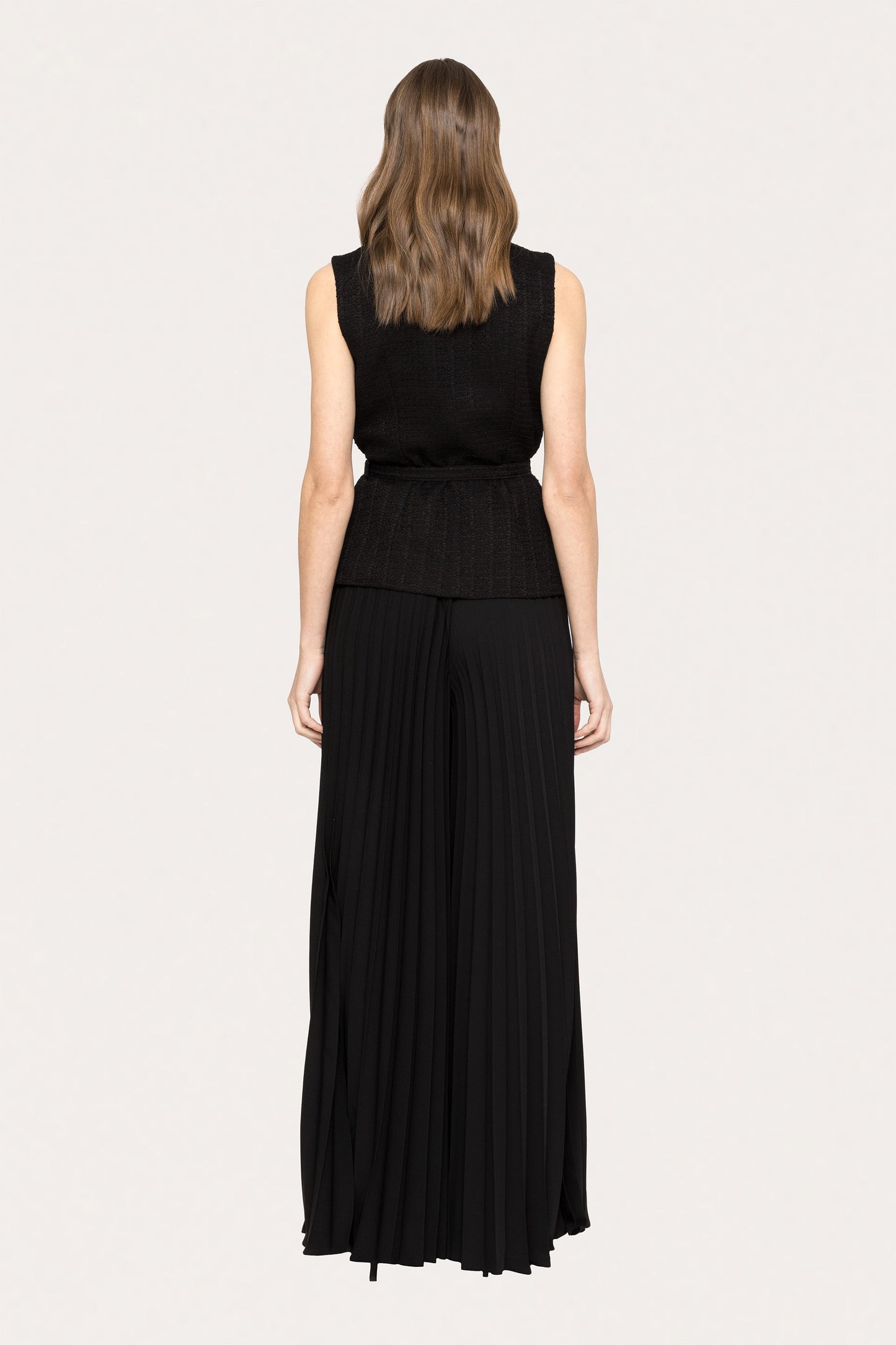 Belted boucle vest - J15745 black NISSA