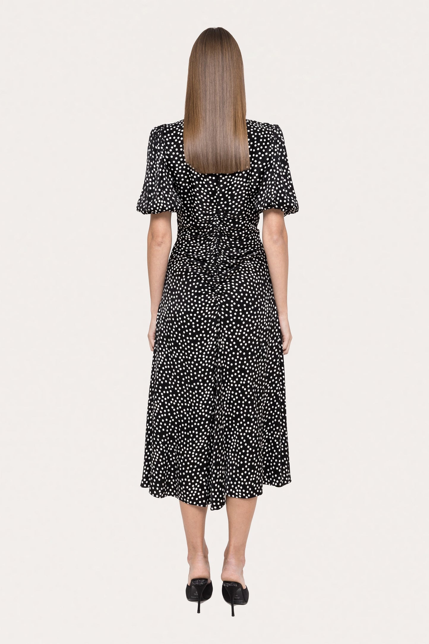 Polka-dots viscose midi dress - RC15741 NISSA