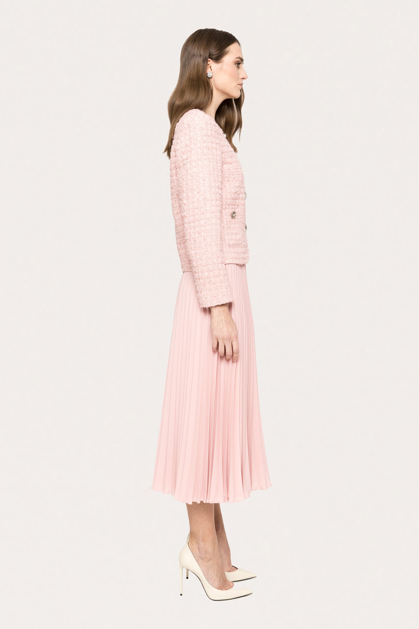 Bouclé suit jacket - J15577 pink NISSA