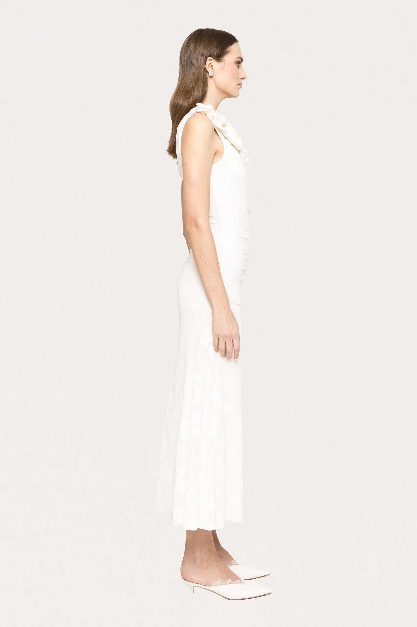 Floral-appliqué midi dress - RS16045 NISSA