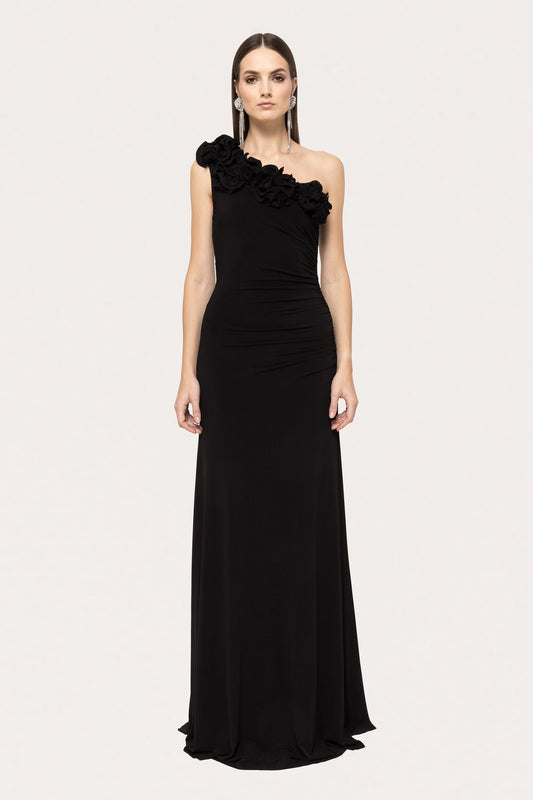 Floral-appliqué jersey maxi dress NISSA