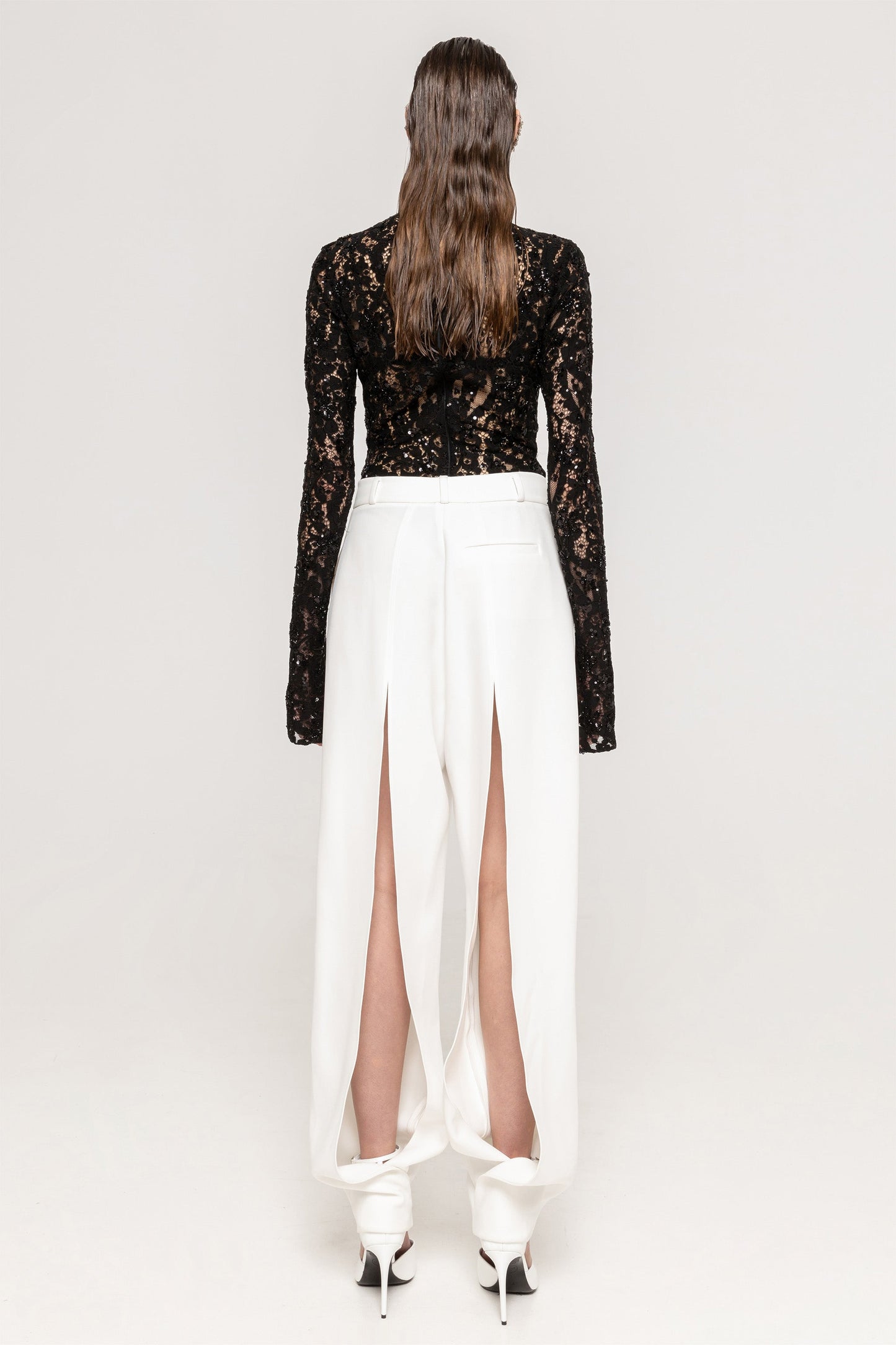 Sequin-detail lace bodysuit NISSA