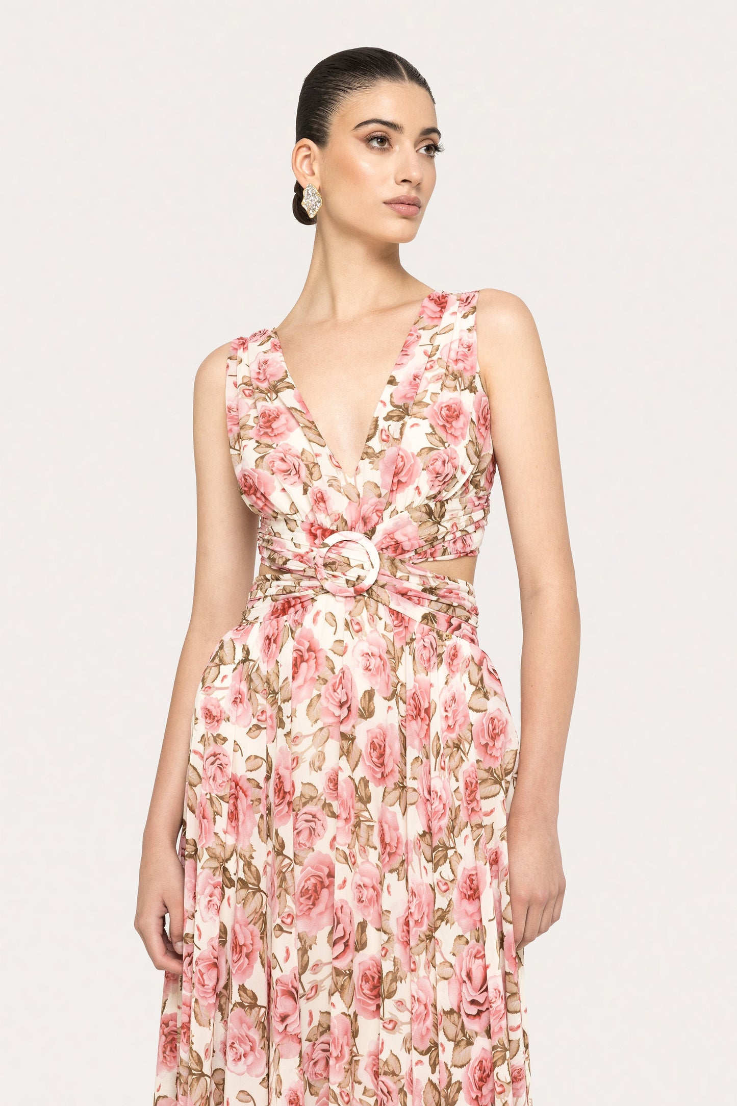 Open-back chiffon maxi dress NISSA