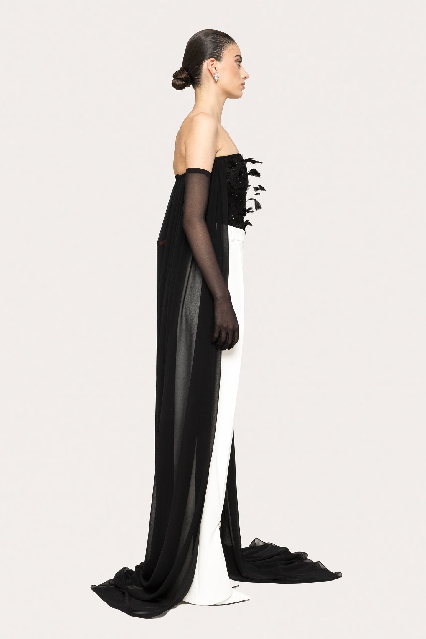 Crystal-detail high-rise pants NISSA