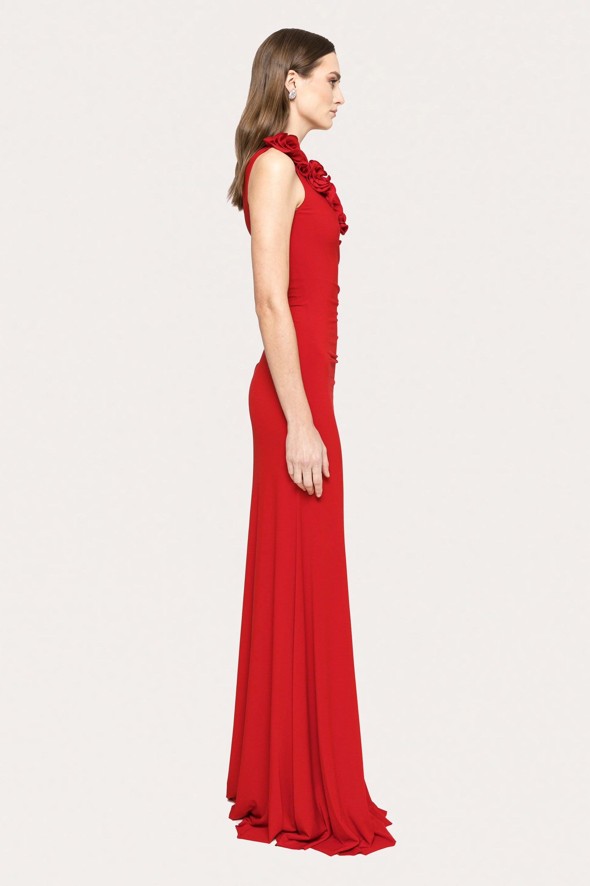 nissa red dress Open-back embellished maxi dress | RS14746