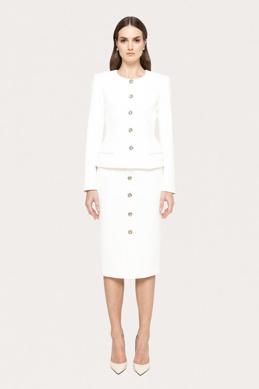 Fitted suit jacket - J15791 white NISSA