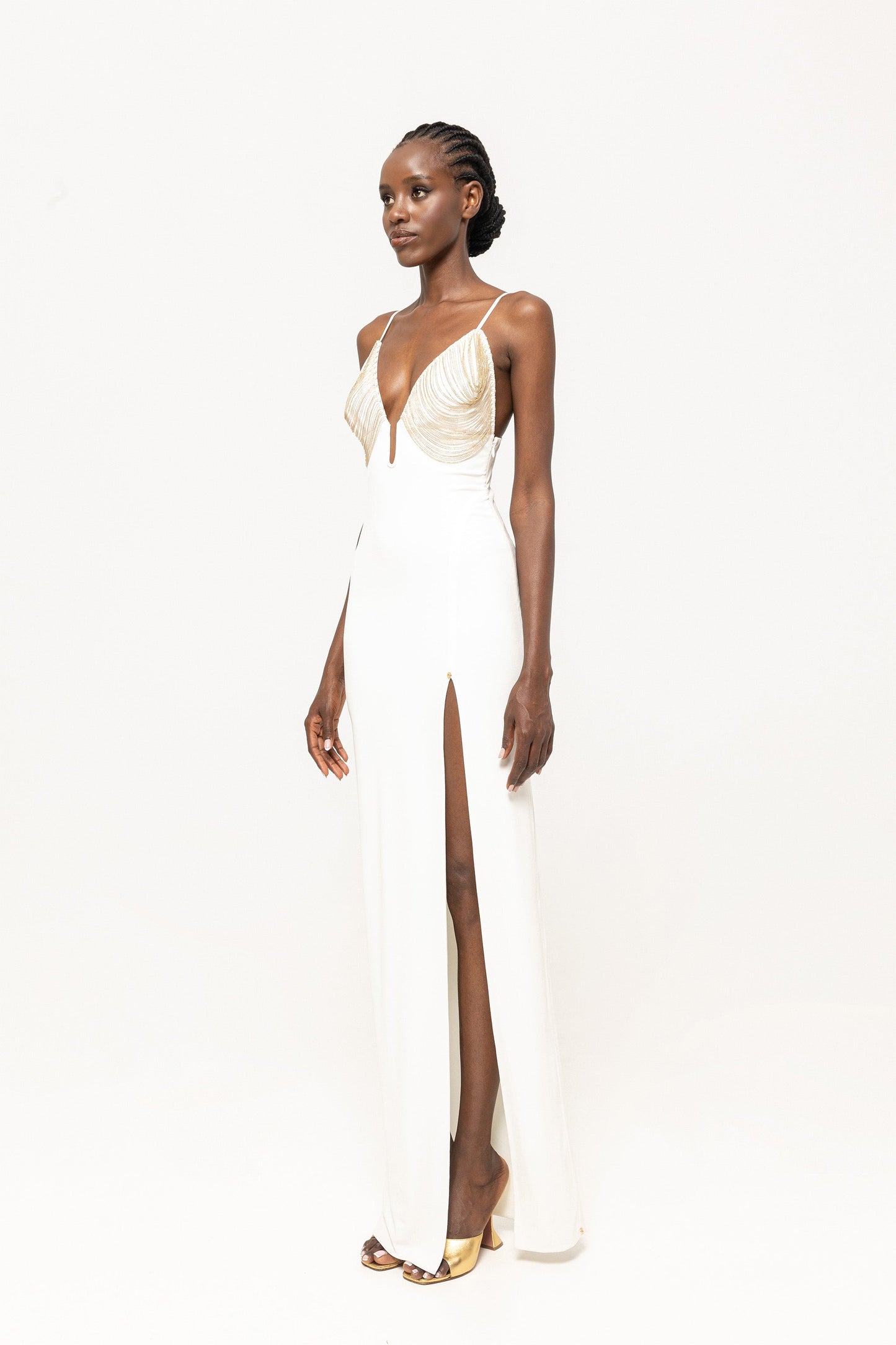 Fringe-detail maxi dress NISSA