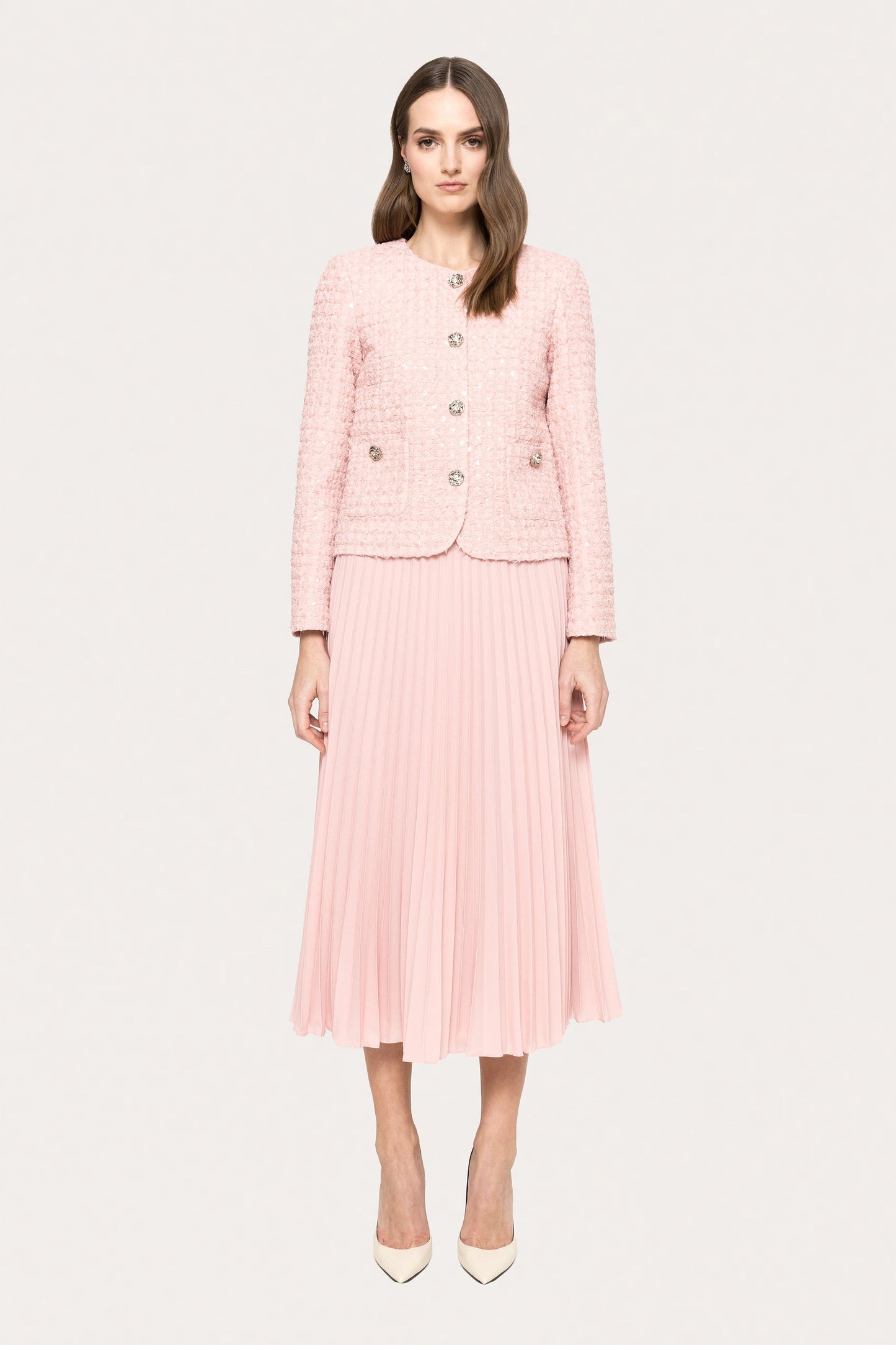 Bouclé suit jacket - J15577 pink NISSA